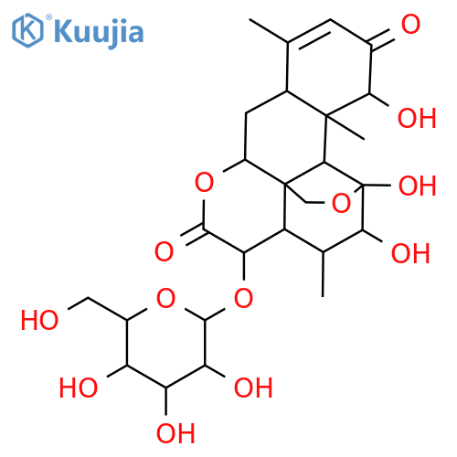 (1beta,11alpha,12alpha,15beta)-1,11,12-trihydroxy-2,16-dioxo-11,20-epoxypicras-3-en-15-yl beta-D-glucopyranoside structure