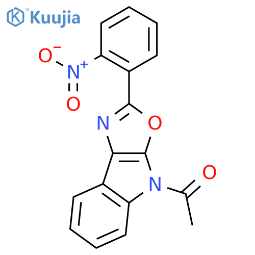 4H-Oxazolo[5,4-b]indole, 4-acetyl-2-(2-nitrophenyl)- structure