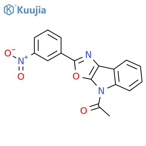 4H-Oxazolo[5,4-b]indole, 4-acetyl-2-(3-nitrophenyl)- structure