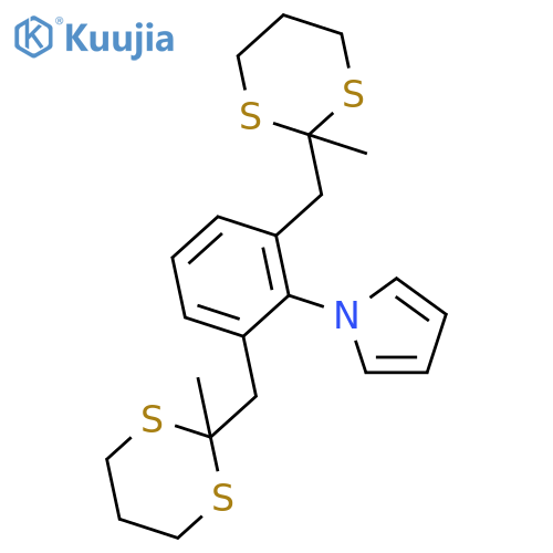 1H-Pyrrole, 1-[2,6-bis[(2-methyl-1,3-dithian-2-yl)methyl]phenyl]- structure
