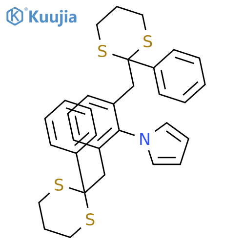 1H-Pyrrole, 1-[2,6-bis[(2-phenyl-1,3-dithian-2-yl)methyl]phenyl]- structure