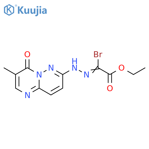 Acetic acid, 2-bromo-2-[2-(3-methyl-4-oxo-4H-pyrimido[1,2-b]pyridazin-7-yl)hydrazinylidene]-, ethyl ester structure