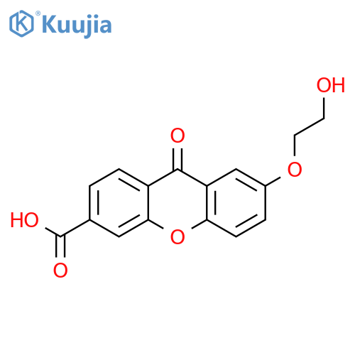 9H-Xanthene-3-carboxylic acid, 7-(2-hydroxyethoxy)-9-oxo- structure