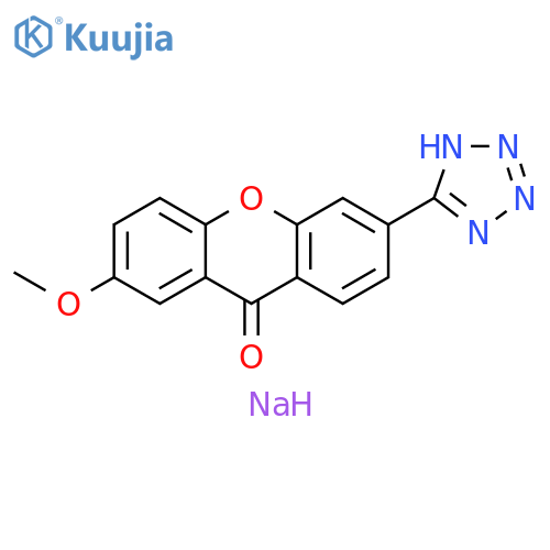 9H-Xanthen-9-one, 2-methoxy-6-(1H-tetrazol-5-yl)-, sodium salt structure