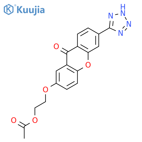 9H-Xanthen-9-one, 2-[2-(acetyloxy)ethoxy]-6-(1H-tetrazol-5-yl)- structure