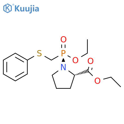 L-Proline, 1-[ethoxy[(phenylthio)methyl]phosphinyl]-, ethyl ester, (S)- structure