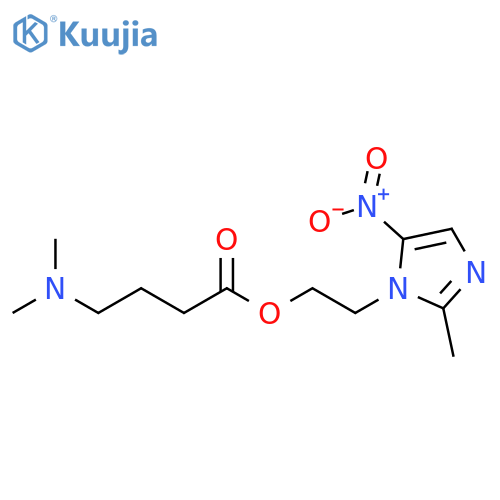 Butanoic acid, 4-(dimethylamino)-,2-(2-methyl-5-nitro-1H-imidazol-1-yl)ethyl ester structure