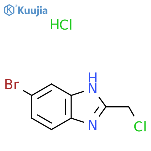 5-Bromo-2-(chloromethyl)-1H-1,3-benzodiazole hydrochloride structure
