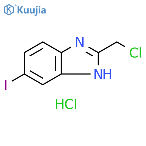 1H-Benzimidazole, 2-(chloromethyl)-5-iodo-, monohydrochloride structure