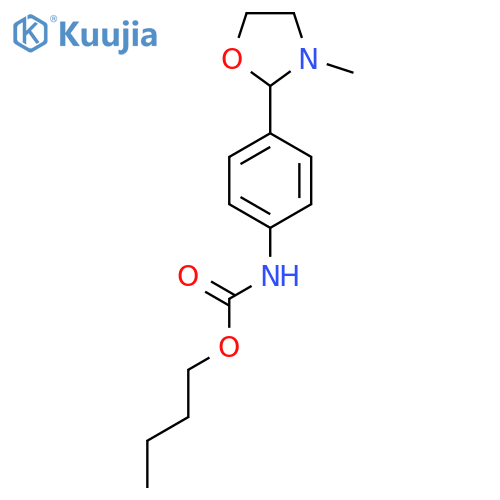 Carbamic acid, [4-(3-methyl-2-oxazolidinyl)phenyl]-, butyl ester structure