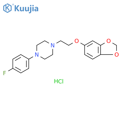 Piperazine, 1-[2-(1,3-benzodioxol-5-yloxy)ethyl]-4-(4-fluorophenyl)-, hydrochloride (1:2) structure
