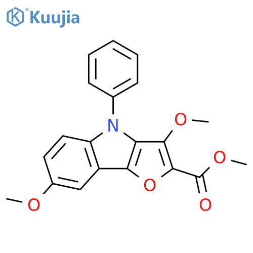 4H-Furo[3,2-b]indole-2-carboxylic acid, 3,7-dimethoxy-4-phenyl-,methyl ester structure