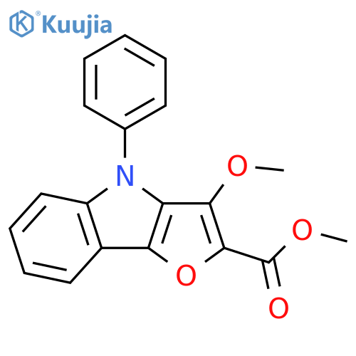 4H-Furo[3,2-b]indole-2-carboxylic acid, 3-methoxy-4-phenyl-, methyl ester structure