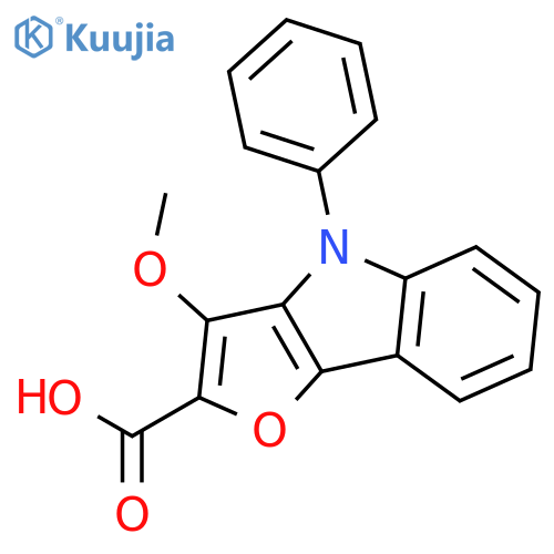 4H-Furo[3,2-b]indole-2-carboxylic acid, 3-methoxy-4-phenyl- structure