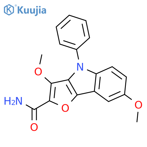 4H-Furo[3,2-b]indole-2-carboxamide, 3,7-dimethoxy-4-phenyl- structure