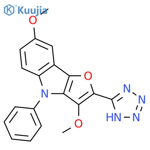 4H-Furo[3,2-b]indole, 3,7-dimethoxy-4-phenyl-2-(1H-tetrazol-5-yl)- structure