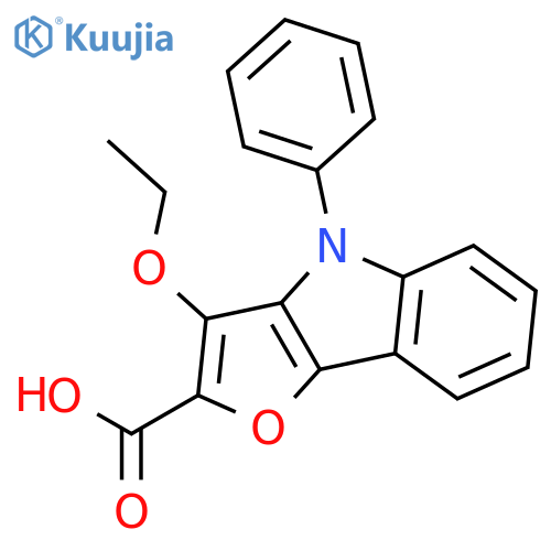 4H-Furo[3,2-b]indole-2-carboxylic acid, 3-ethoxy-4-phenyl- structure