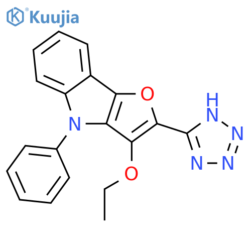 4H-Furo[3,2-b]indole, 3-ethoxy-4-phenyl-2-(1H-tetrazol-5-yl)- structure