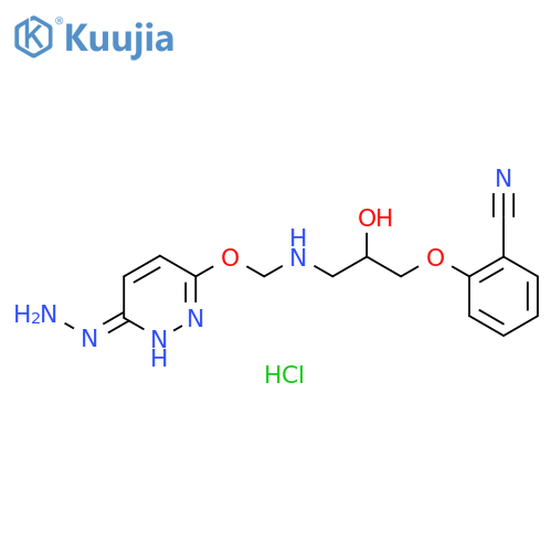 Benzonitrile, 2-[3-[[[(6-hydrazinyl-3-pyridazinyl)oxy]methyl]amino]-2-hydroxypropoxy]-, hydrochloride (1:2) structure