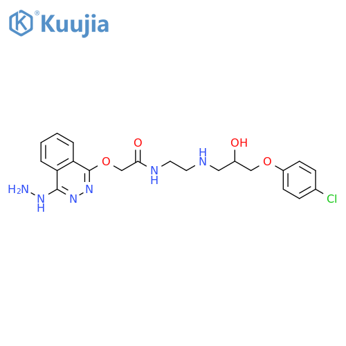 Acetamide,N-[2-[[3-(4-chlorophenoxy)-2-hydroxypropyl]amino]ethyl]-2-[(4-hydrazino-1-phthalazinyl)oxy]- structure