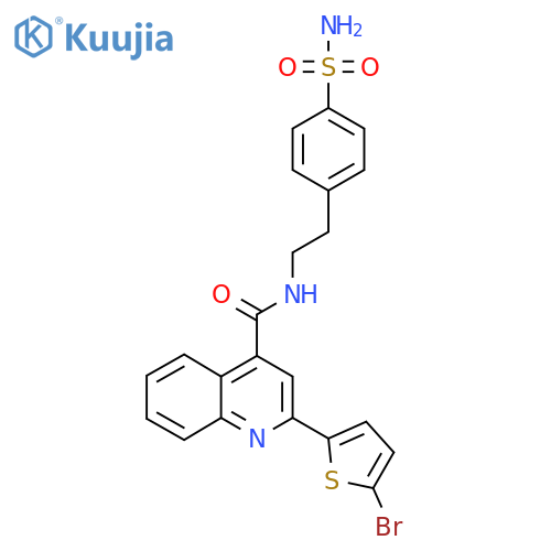 2-(5-bromothiophen-2-yl)-N-2-(4-sulfamoylphenyl)ethylquinoline-4-carboxamide structure