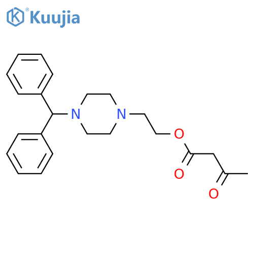 Butanoic acid, 3-oxo-, 2-[4-(diphenylmethyl)-1-piperazinyl]ethyl ester structure
