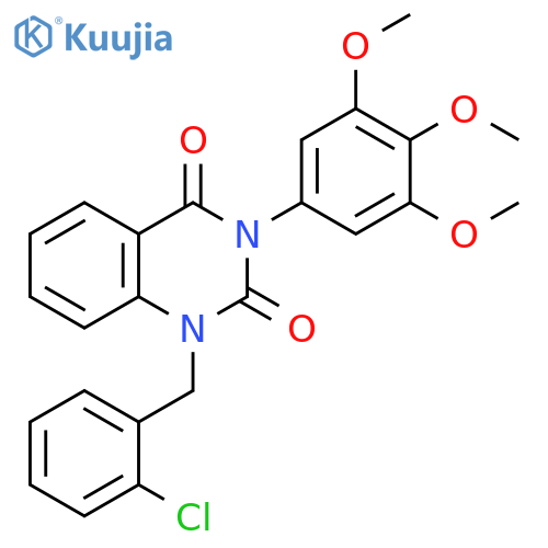 1-(2-chlorophenyl)methyl-3-(3,4,5-trimethoxyphenyl)-1,2,3,4-tetrahydroquinazoline-2,4-dione structure