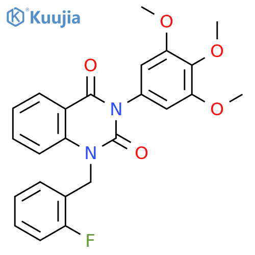 1-(2-fluorophenyl)methyl-3-(3,4,5-trimethoxyphenyl)-1,2,3,4-tetrahydroquinazoline-2,4-dione structure