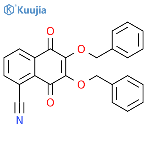 1-Naphthalenecarbonitrile, 5,8-dihydro-5,8-dioxo-6,7-bis(phenylmethoxy)- structure