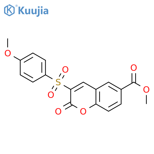 methyl 3-(4-methoxybenzenesulfonyl)-2-oxo-2H-chromene-6-carboxylate structure