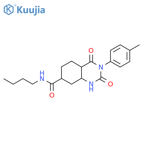 N-butyl-3-(4-methylphenyl)-2,4-dioxo-1,2,3,4-tetrahydroquinazoline-7-carboxamide structure