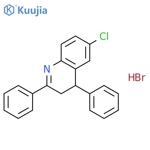 Quinoline, 6-chloro-3,4-dihydro-2,4-diphenyl-, hydrobromide structure