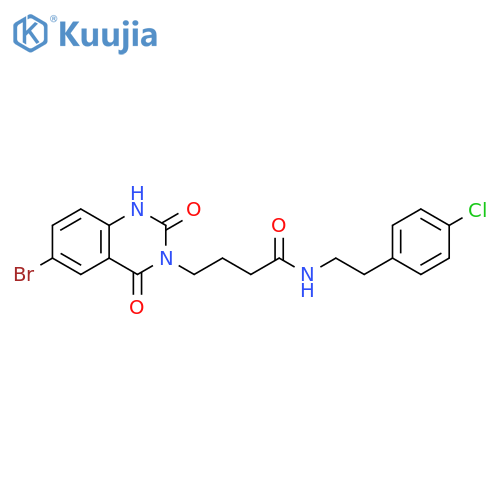 4-(6-bromo-2,4-dioxo-1,2,3,4-tetrahydroquinazolin-3-yl)-N-2-(4-chlorophenyl)ethylbutanamide structure
