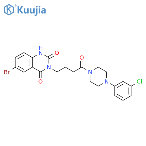 6-bromo-3-{4-4-(3-chlorophenyl)piperazin-1-yl-4-oxobutyl}-1,2,3,4-tetrahydroquinazoline-2,4-dione structure
