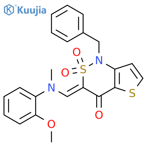 (3Z)-1-benzyl-3-({(2-methoxyphenyl)methylamino}methylidene)-1H,3H,4H-2lambda6-thieno3,2-c1,2thiazine-2,2,4-trione structure