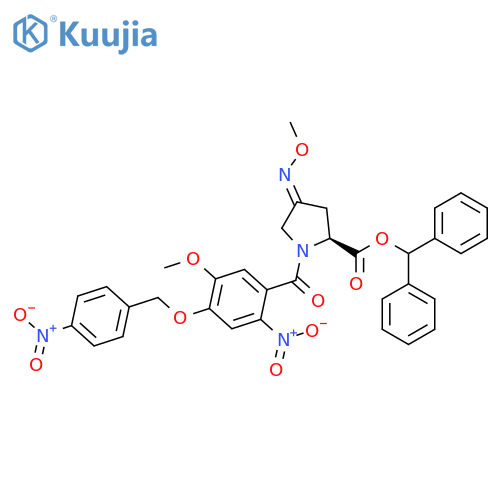 L-Proline,4-(methoxyimino)-1-[5-methoxy-2-nitro-4-[(4-nitrophenyl)methoxy]benzoyl]-, diphenylmethyl ester, (E)- structure