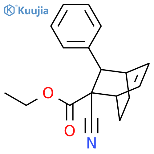 Bicyclo[2.2.2]oct-5-ene-2-carboxylic acid, 2-cyano-3-phenyl-, ethyl ester structure