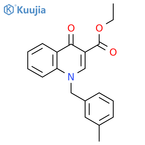 ethyl 1-(3-methylphenyl)methyl-4-oxo-1,4-dihydroquinoline-3-carboxylate structure