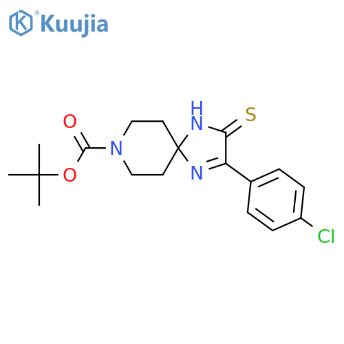 tert-butyl 2-(4-chlorophenyl)-3-sulfanylidene-1,4,8-triazaspiro4.5dec-1-ene-8-carboxylate structure