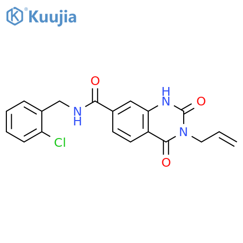 N-(2-chlorophenyl)methyl-2,4-dioxo-3-(prop-2-en-1-yl)-1,2,3,4-tetrahydroquinazoline-7-carboxamide structure