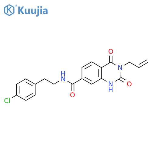 N-2-(4-chlorophenyl)ethyl-2,4-dioxo-3-(prop-2-en-1-yl)-1,2,3,4-tetrahydroquinazoline-7-carboxamide structure
