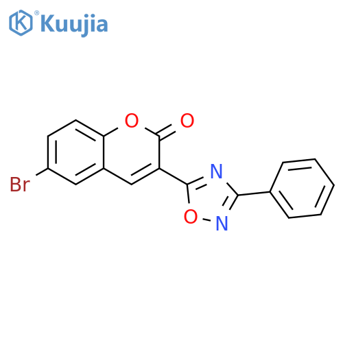 6-bromo-3-(3-phenyl-1,2,4-oxadiazol-5-yl)-2H-chromen-2-one structure