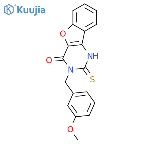 3-(3-Methoxybenzyl)-2-thioxo-2,3-dihydro-1benzofuro3,2-dpyrimidin-4(1H)-one structure