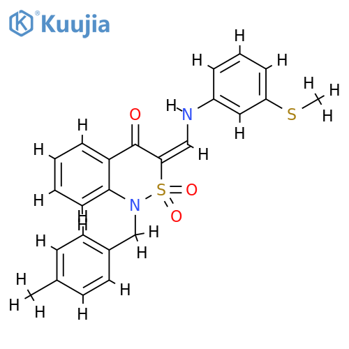 (3E)-1-(4-methylphenyl)methyl-3-({3-(methylsulfanyl)phenylamino}methylidene)-3,4-dihydro-1H-2lambda6,1-benzothiazine-2,2,4-trione structure