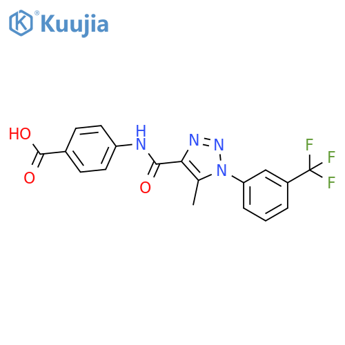 4-{5-methyl-1-3-(trifluoromethyl)phenyl-1H-1,2,3-triazole-4-amido}benzoic acid structure