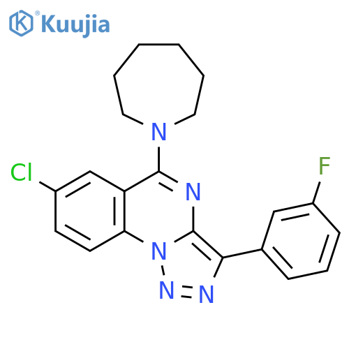 1-7-chloro-3-(3-fluorophenyl)-1,2,3triazolo1,5-aquinazolin-5-ylazepane structure