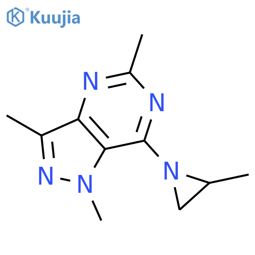 1H-Pyrazolo[4,3-d]pyrimidine, 1,3,5-trimethyl-7-(2-methyl-1-aziridinyl)- structure