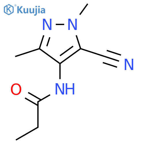 Propanamide, N-(5-cyano-1,3-dimethyl-1H-pyrazol-4-yl)- structure