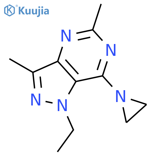 1H-Pyrazolo[4,3-d]pyrimidine, 7-(1-aziridinyl)-1-ethyl-3,5-dimethyl- structure