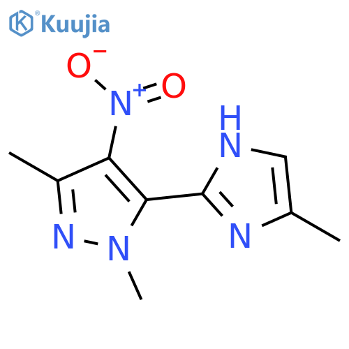 1H-Pyrazole, 1,3-dimethyl-5-(4-methyl-1H-imidazol-2-yl)-4-nitro- structure